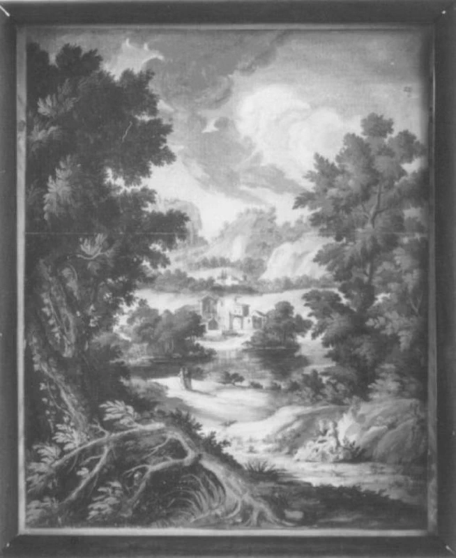Paesaggio con figure - Palazzo del Bò, attribuito